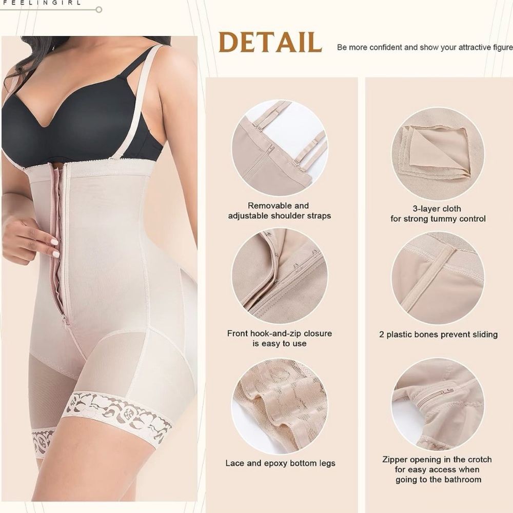 Faja/Compressor one piece with Removable Adjustable Straps